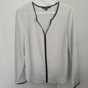 Atmosphere Black and White Polkadot Blouse